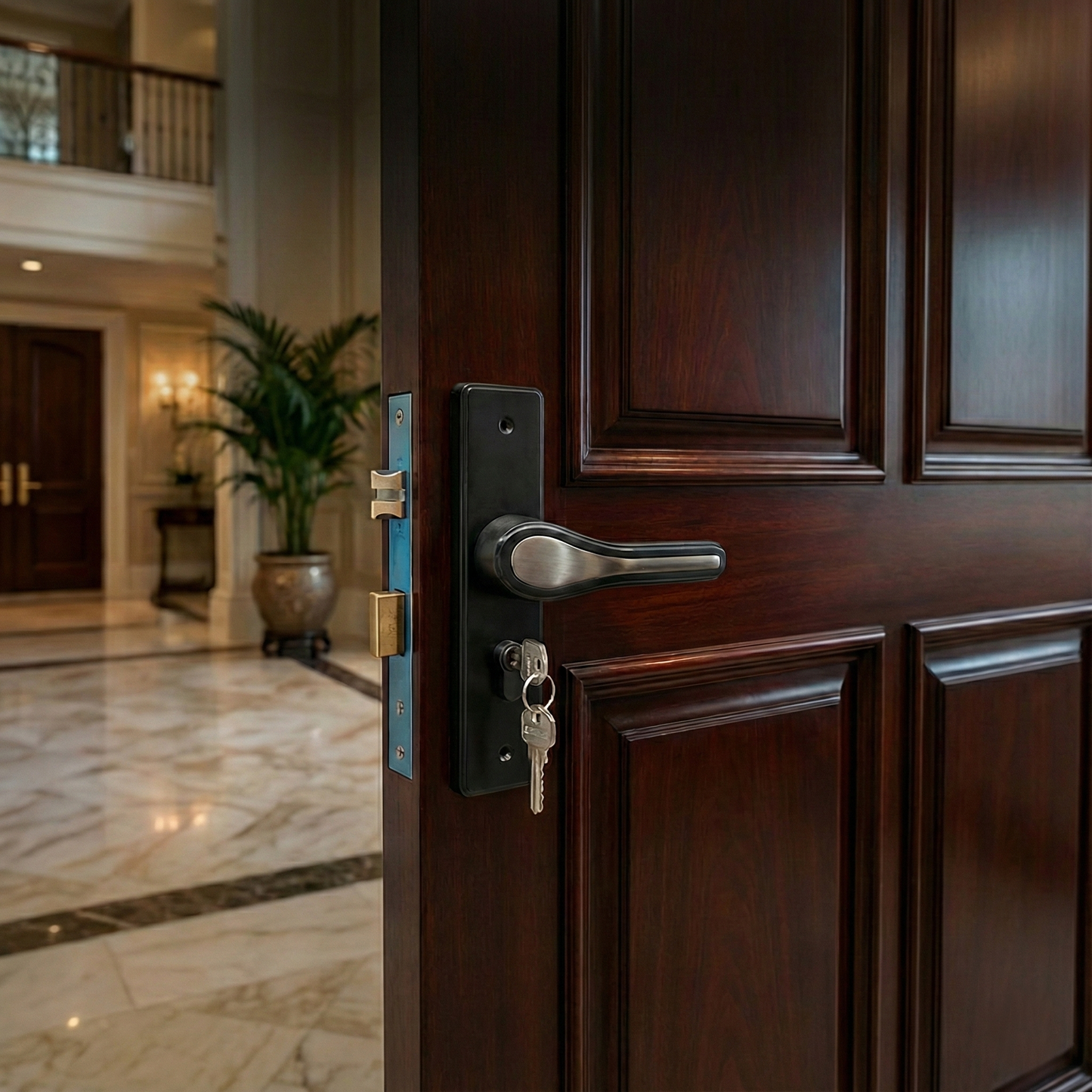 Door Handle - Full Plate Flat Circle