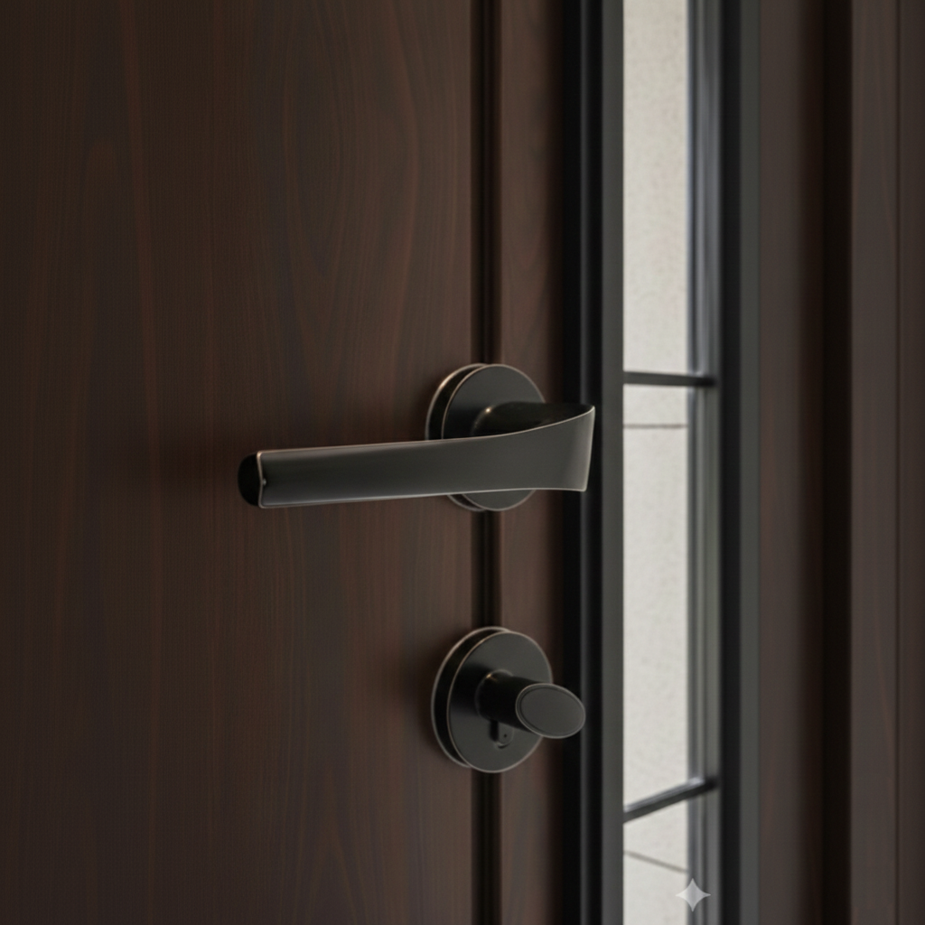 Rosette Handle Lock - Round Curved