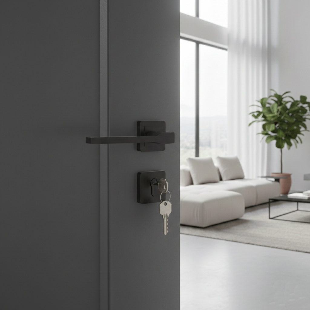 Rosette Handle Lock - Square Slim