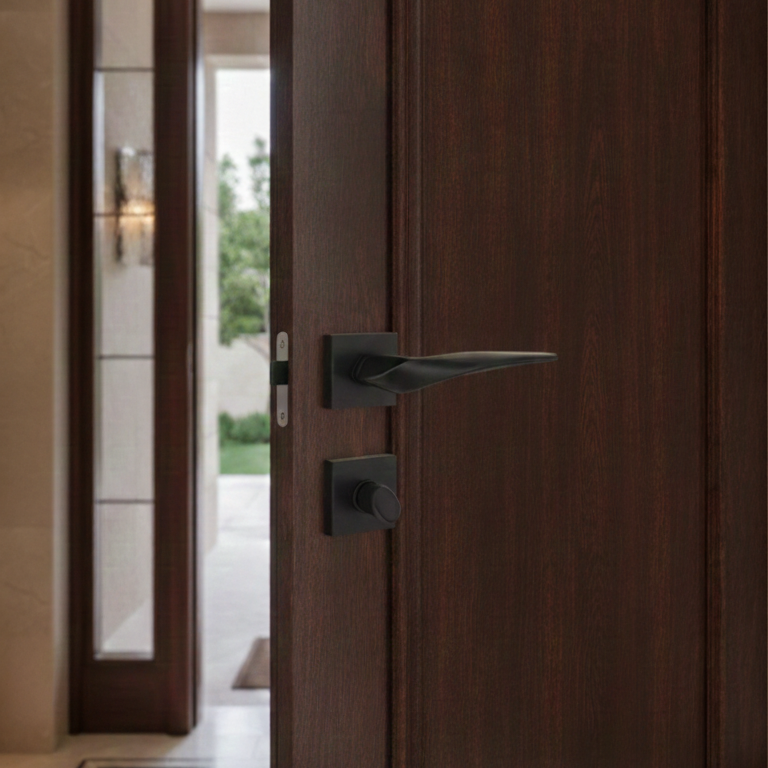 Rosette Handle Lock - Square Curved