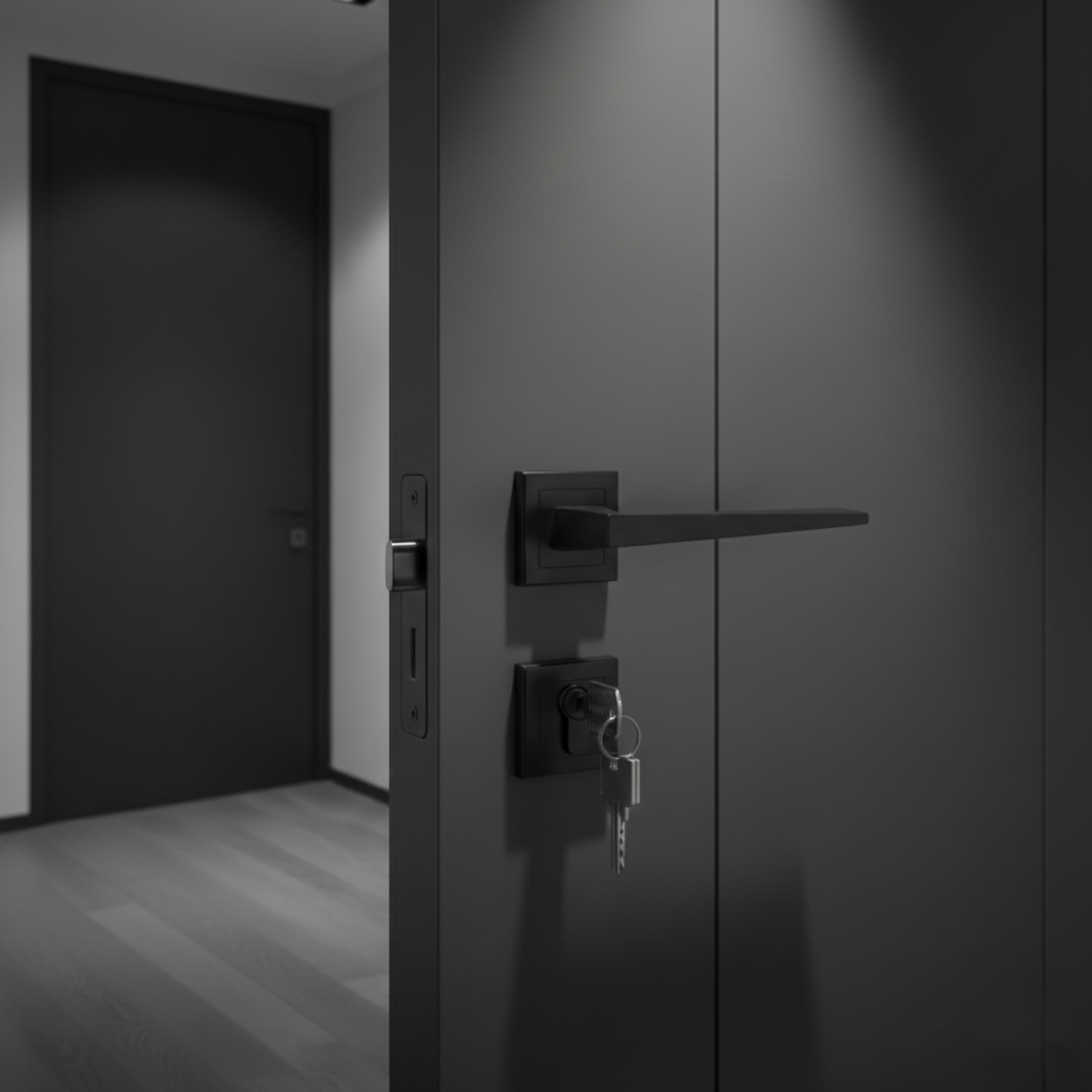 Rosette Handle Lock - Square Slope