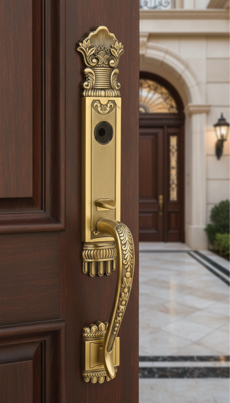 Thumb Lock - Half Plate Ancient Gold Carving