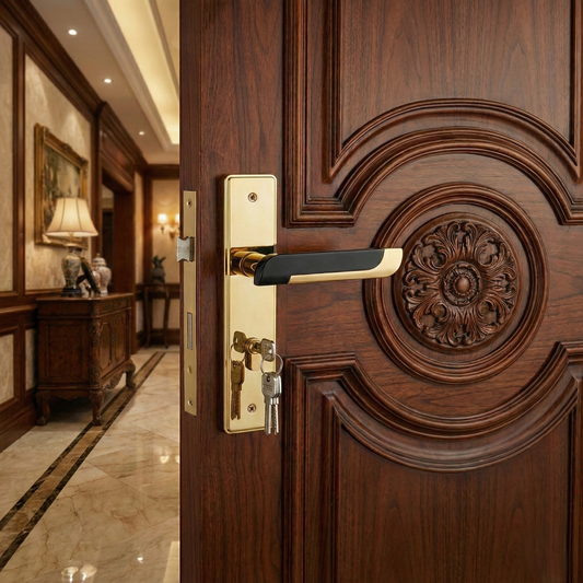 Door Handle - Full Plate Gold Combo