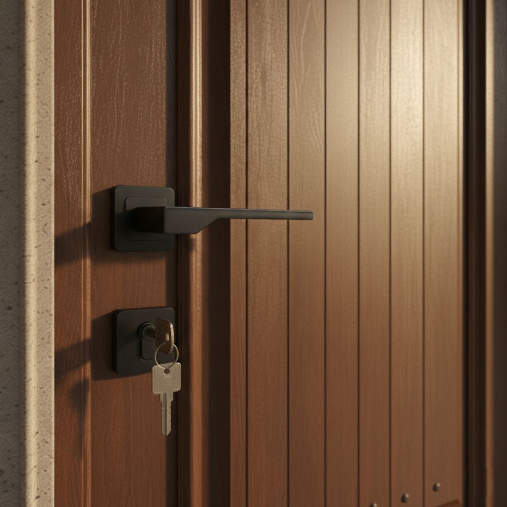 Rosette Handle Lock - Square Slim Edge