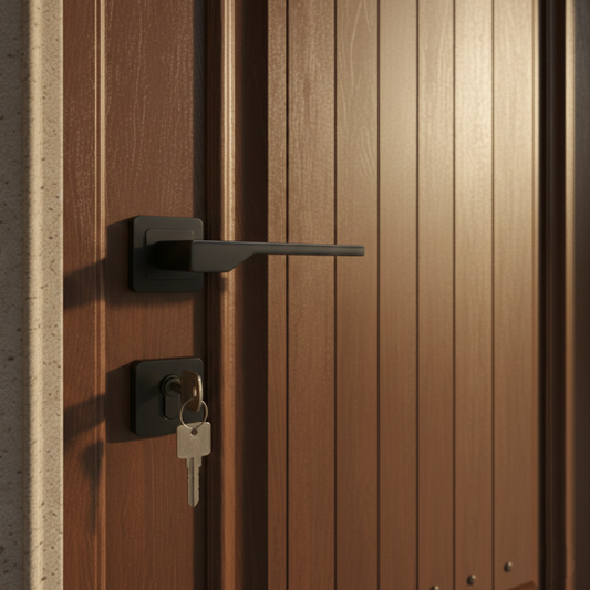 Rosette Handle Lock - Square Slim Edge