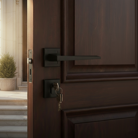 Rosette Handle Lock - Square Slope